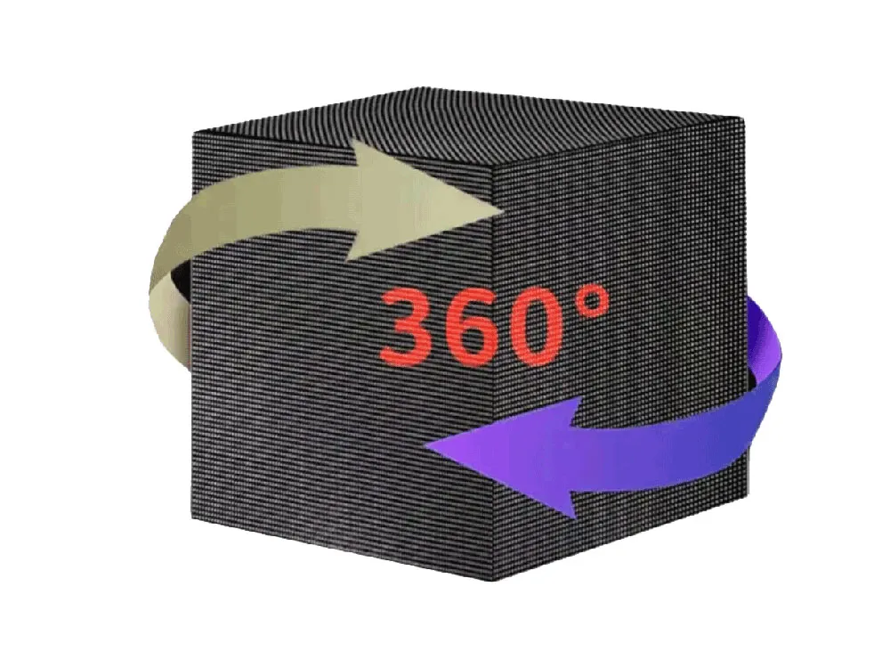 360 viewing angle of cube led display screen