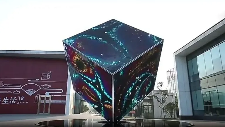 led cuble display for corporate lobbies and reception areas